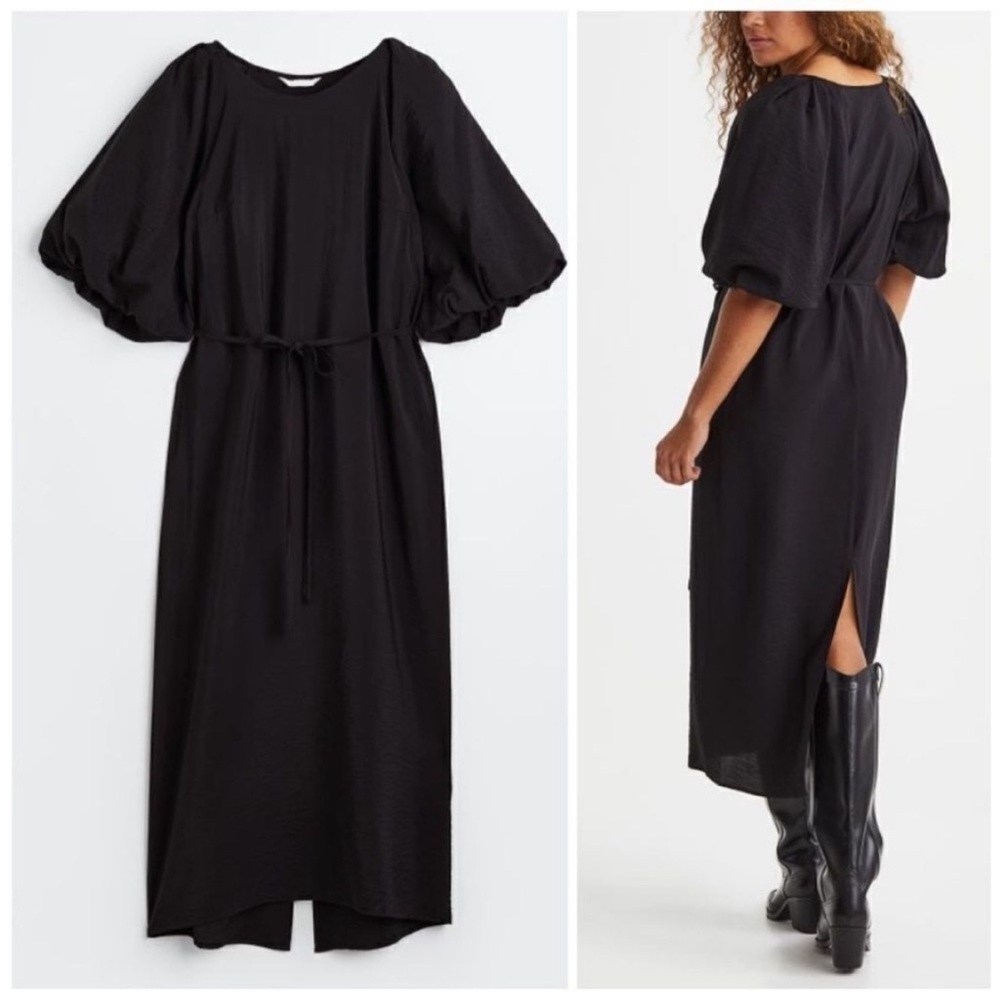 H&M Black Puff Sleeve Dress